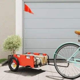 Iron bicycle trailer and orange Oxford cloth by vidaXL, Bicycle trailers - Ref: Foro24-94159, Price: 77,63 €, Discount: %