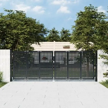 Anthrazitgraues Gartentor aus Stahl 300x125 cm von vidaXL, Gartentore - Ref: Foro24-154565, Preis: 373,15 €, Rabatt: %