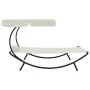 Outdoor lounger with cream white canopy and pillow by vidaXL, Loungers - Ref: Foro24-48077, Price: 90,64 €, Discount: %