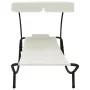 Outdoor lounger with cream white canopy and pillow by vidaXL, Loungers - Ref: Foro24-48077, Price: 90,64 €, Discount: %