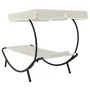 Outdoor lounger with cream white canopy and pillow by vidaXL, Loungers - Ref: Foro24-48077, Price: 90,64 €, Discount: %