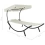 Outdoor lounger with cream white canopy and pillow by vidaXL, Loungers - Ref: Foro24-48077, Price: 90,64 €, Discount: %