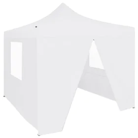 Professionelles Faltzelt mit 4 Wänden aus weißem Stahl, 2 x 2 m von vidaXL, Zelte und Pavillons - Ref: Foro24-48888, Preis: 1...