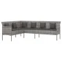 L-förmiges Gartensofa mit grauen synthetischen Rattankissen von vidaXL, Outdoor-Sofas - Ref: Foro24-362337, Preis: 258,73 €, ...