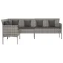 L-förmiges Gartensofa mit grauen synthetischen Rattankissen von vidaXL, Outdoor-Sofas - Ref: Foro24-362337, Preis: 258,73 €, ...