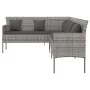 L-förmiges Gartensofa mit grauen synthetischen Rattankissen von vidaXL, Outdoor-Sofas - Ref: Foro24-362337, Preis: 258,73 €, ...