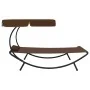 Outdoor lounger with canopy and brown pillow by vidaXL, Loungers - Ref: Foro24-48078, Price: 85,95 €, Discount: %