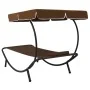 Outdoor lounger with canopy and brown pillow by vidaXL, Loungers - Ref: Foro24-48078, Price: 85,95 €, Discount: %
