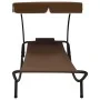 Outdoor-Liege mit Baldachin und braunem Kissen von vidaXL, Liegen - Ref: Foro24-48078, Preis: 85,95 €, Rabatt: %
