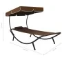 Outdoor lounger with canopy and brown pillow by vidaXL, Loungers - Ref: Foro24-48078, Price: 85,95 €, Discount: %