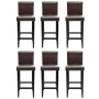 Taburetes de cocina 6 unidades cuero sintético marrón oscuro de vidaXL, Taburetes de cocina - Ref: Foro24-160718, Precio: 538...