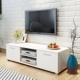 TV stand in glossy white, 120x40.5x35 cm by vidaXL, TV Furniture - Ref: Foro24-243041, Price: 94,96 €, Discount: %