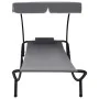 Außenliege mit Baldachin und grauem Kissen von vidaXL, Liegen - Ref: Foro24-48079, Preis: 86,21 €, Rabatt: %