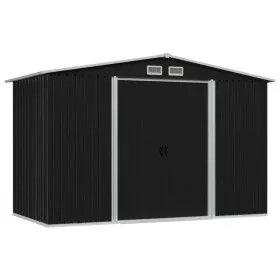 Caseta de jardín de acero gris antracita 257x205x178 cm de vidaXL, Cobertizos - Ref: Foro24-47030, Precio: 337,29 €, Descuent...