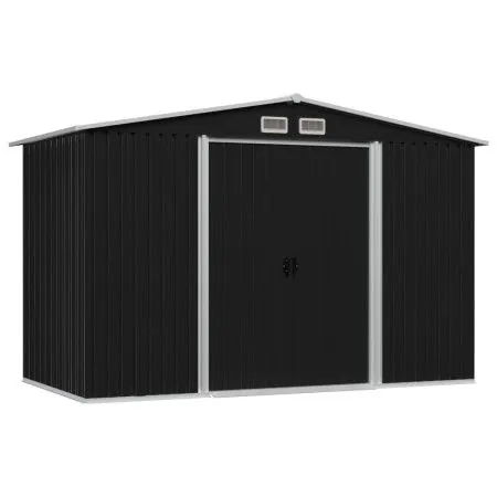 Anthrazitgrauer Gartenschuppen aus Stahl, 257 x 205 x 178 cm von vidaXL, Schuppen - Ref: Foro24-47030, Preis: 337,29 €, Rabat...