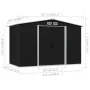 Anthrazitgrauer Gartenschuppen aus Stahl, 257 x 205 x 178 cm von vidaXL, Schuppen - Ref: Foro24-47030, Preis: 337,29 €, Rabat...