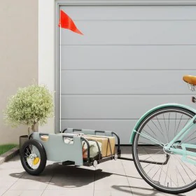 Iron bicycle trailer and gray Oxford cloth by vidaXL, Bicycle trailers - Ref: Foro24-94161, Price: 78,65 €, Discount: %