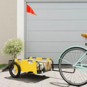Iron bicycle trailer and yellow Oxford cloth by vidaXL, Bicycle trailers - Ref: Foro24-94162, Price: 76,05 €, Discount: %