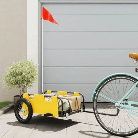 Iron bicycle trailer and yellow Oxford cloth by vidaXL, Bicycle trailers - Ref: Foro24-94162, Price: 77,54 €, Discount: %
