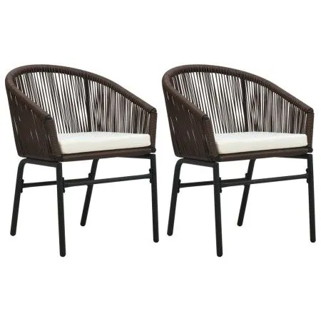 Sillas de jardín 2 unidades ratán sintético marrón de vidaXL, Sillas de jardín - Ref: Foro24-48136, Precio: 174,47 €, Descuen...