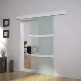 Schiebetür aus Glas und Aluminium 178 cm silber von vidaXL, Türen - Ref: Foro24-60266, Preis: 277,82 €, Rabatt: %