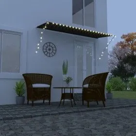 Retractable awning with LED anthracite gray 350x150 cm by vidaXL, Awnings - Ref: Foro24-145919, Price: 63,56 €, Discount: %