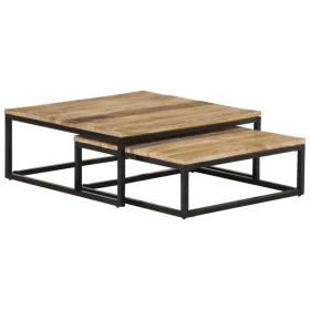 Mesas de centro apilables 2 unidades madera maciza de mango by vidaXL, Coffee table - Ref: Foro24-320389, Price: 167,74 €, Di...
