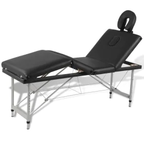 Camilla de masaje plegable 4 zonas estructura de aluminio negra de vidaXL, Mesas de masaje - Ref: Foro24-110099, Precio: 204,...