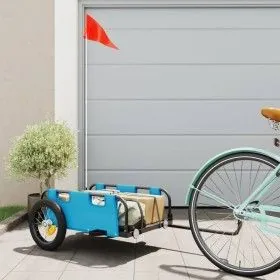 Bicycle trailer iron and blue Oxford cloth by vidaXL, Bicycle trailers - Ref: Foro24-94163, Price: 76,04 €, Discount: %