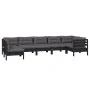 Garden furniture 7 pieces with black pine wood cushions by vidaXL, Garden sets - Ref: Foro24-3096434, Price: 657,37 €, Discou...