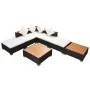 Muebles de jardín y cojines 7 piezas ratán sintético negro de vidaXL, Conjuntos de jardín - Ref: Foro24-42757, Precio: 641,40...