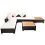 Muebles de jardín y cojines 7 piezas ratán sintético negro de vidaXL, Conjuntos de jardín - Ref: Foro24-42757, Precio: 641,40...