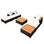 Muebles de jardín y cojines 7 piezas ratán sintético negro de vidaXL, Conjuntos de jardín - Ref: Foro24-42757, Precio: 641,40...