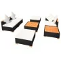 Muebles de jardín y cojines 7 piezas ratán sintético negro de vidaXL, Conjuntos de jardín - Ref: Foro24-42757, Precio: 641,40...