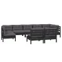 9 Stk. Gartenmöbel und Kissen aus massivem Kiefernholz schwarz von vidaXL, Gartensets - Ref: Foro24-3096482, Preis: 876,09 €,...