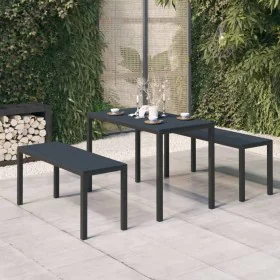 3-piece garden dining set, black steel and WPC by vidaXL, Garden sets - Ref: Foro24-317139, Price: 211,60 €, Discount: %