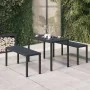 Set de comedor de jardín 3 pzas acero y WPC negro de vidaXL, Conjuntos de jardín - Ref: Foro24-317139, Precio: 214,90 €, Desc...