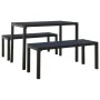 3-teiliges Garten-Essset aus Stahl und WPC in Schwarz von vidaXL, Gartensets - Ref: Foro24-317139, Preis: 211,58 €, Rabatt: %