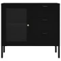Steel and black tempered glass sideboard 75x35x70 cm by vidaXL, Sideboards - Ref: Foro24-336073, Price: 166,56 €, Discount: %