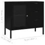 Steel and black tempered glass sideboard 75x35x70 cm by vidaXL, Sideboards - Ref: Foro24-336073, Price: 166,56 €, Discount: %