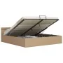 LED hydraulic trundle bed synthetic leather cappuccino 160x200 cm by vidaXL, Beds and slatted bases - Ref: Foro24-285562, Pri...