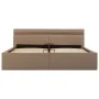 Cama canapé hidráulica LED cuero sintético capuchino 160x200 cm de vidaXL, Camas y somieres - Ref: Foro24-285562, Precio: 318...
