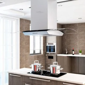 Ceiling extractor hood 90 cm stainless steel 756 m³/h LED by vidaXL, Extractors - Ref: Foro24-50665, Price: 258,94 €, Discoun...