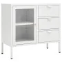 Steel and white tempered glass sideboard 75x35x70 cm by vidaXL, Sideboards - Ref: Foro24-336074, Price: 146,30 €, Discount: %