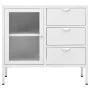 Sideboard aus Stahl und weißem Hartglas, 75 x 35 x 70 cm von vidaXL, Sideboards - Ref: Foro24-336074, Preis: 146,30 €, Rabatt: %