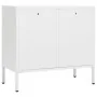 Sideboard aus Stahl und weißem Hartglas, 75 x 35 x 70 cm von vidaXL, Sideboards - Ref: Foro24-336074, Preis: 146,30 €, Rabatt: %