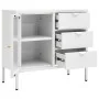 Sideboard aus Stahl und weißem Hartglas, 75 x 35 x 70 cm von vidaXL, Sideboards - Ref: Foro24-336074, Preis: 146,30 €, Rabatt: %