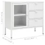 Sideboard aus Stahl und weißem Hartglas, 75 x 35 x 70 cm von vidaXL, Sideboards - Ref: Foro24-336074, Preis: 146,30 €, Rabatt: %
