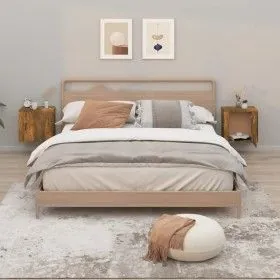 Wall-mounted bedside tables 2 pcs smoked oak color 50x30x47 cm by vidaXL, Nightstands - Ref: Foro24-816875, Price: 43,58 €, D...