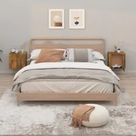 Wand-Nachttische, 2 Stück, Farbe Eiche geräuchert, 50 x 30 x 47 cm von vidaXL, Nachttische - Ref: Foro24-816875, Preis: 43,58...
